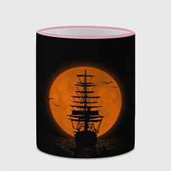 Кружка 3D Корабль и луна, цвет: 3D-розовый кант — фото 2