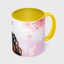 Кружка 3D НЕЗУКА NEZUKO, цвет: 3D-белый + желтый