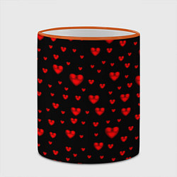 Кружка 3D Красные сердца, цвет: 3D-оранжевый кант — фото 2