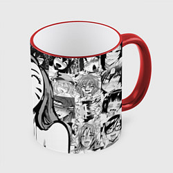 Кружка 3D Belle Delphine Ahegao, цвет: 3D-красный кант