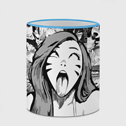 Кружка 3D Belle Delphine Ahegao, цвет: 3D-небесно-голубой кант — фото 2