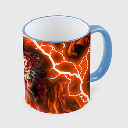 Кружка 3D КЛИНОК РАССЕКАЮЩИЙ ДЕМОНОВ, цвет: 3D-небесно-голубой кант