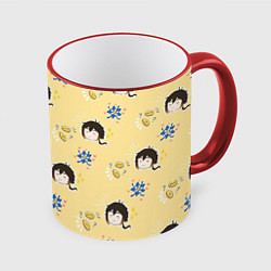 Кружка 3D Чиби Чжун Ли, цвет: 3D-красный кант