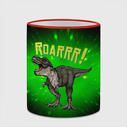 Кружка 3D Roarrr! Динозавр T-rex, цвет: 3D-красный кант — фото 2