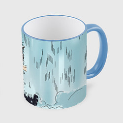 Кружка 3D МЕДИТАЦИЯ ИНОСКЕ, цвет: 3D-небесно-голубой кант
