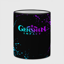 Кружка 3D GENSHIN IMPACT NEON LOGO, цвет: 3D-черный кант — фото 2