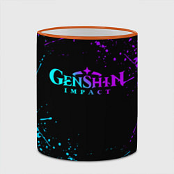 Кружка 3D GENSHIN IMPACT NEON LOGO, цвет: 3D-оранжевый кант — фото 2