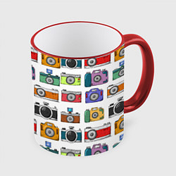 Кружка 3D Фотоаппараты, цвет: 3D-красный кант