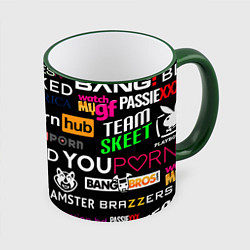 Кружка 3D ПОРНОСТУДИИ PORN STUDIO, цвет: 3D-зеленый кант