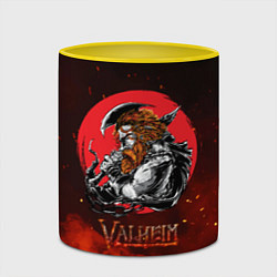 Кружка 3D Valheim огненный викинг, цвет: 3D-белый + желтый — фото 2