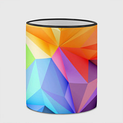 Кружка 3D Радужная геометрия, цвет: 3D-черный кант — фото 2