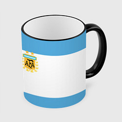Кружка 3D Сборная Аргентины, цвет: 3D-черный кант