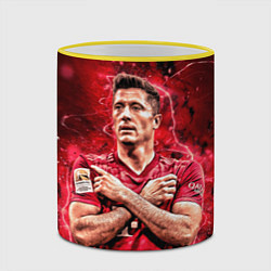 Кружка 3D Левандовски Lewandowski 9, цвет: 3D-желтый кант — фото 2