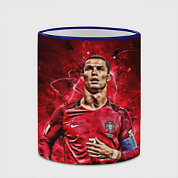 Кружка 3D Cristiano Ronaldo Portugal, цвет: 3D-синий кант — фото 2