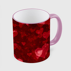 Кружка 3D СЕРДЕЧКИ HEARTS Z, цвет: 3D-розовый кант