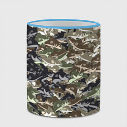 Кружка 3D Камуфляж для рыбака, цвет: 3D-небесно-голубой кант — фото 2