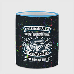 Кружка 3D Рыбалка на щуку, цвет: 3D-небесно-голубой кант — фото 2