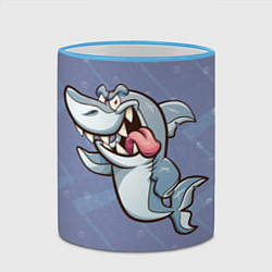 Кружка 3D Акула, цвет: 3D-небесно-голубой кант — фото 2