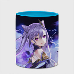 Кружка 3D КЭ ЦИН - Genshin Impact, цвет: 3D-белый + небесно-голубой — фото 2