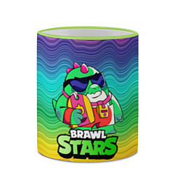 Кружка 3D Плохиш Базз Buzz Brawl Stars, цвет: 3D-светло-зеленый кант — фото 2