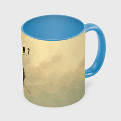 Кружка 3D Сталкер одиночка, цвет: 3D-белый + небесно-голубой