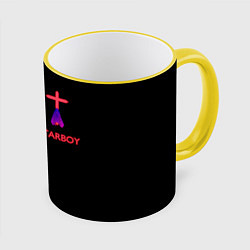 Кружка 3D STARBOY - The Weeknd, цвет: 3D-желтый кант