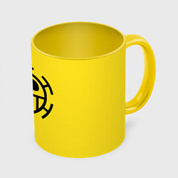 Кружка 3D Как у Трафальгара Ло One Piece, цвет: 3D-белый + желтый