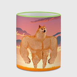 Кружка 3D Мем собака качок DOGE, цвет: 3D-светло-зеленый кант — фото 2
