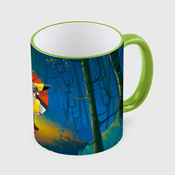 Кружка 3D Пикачу гейша, цвет: 3D-светло-зеленый кант