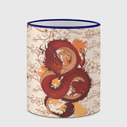 Кружка 3D Китайский Дракон и Сакура, цвет: 3D-синий кант — фото 2