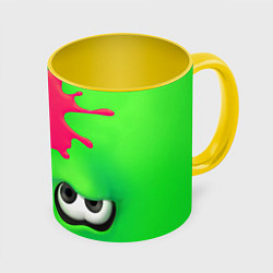 Кружка 3D Splatoon, цвет: 3D-белый + желтый