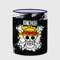 Кружка 3D Весёлый Роджер пиратов Соломенной Шляпы, цвет: 3D-синий кант — фото 2