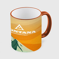 Кружка 3D Montana Вершина отдыха, цвет: 3D-оранжевый кант