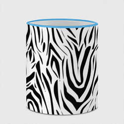 Кружка 3D Черно-белая зебра, цвет: 3D-небесно-голубой кант — фото 2