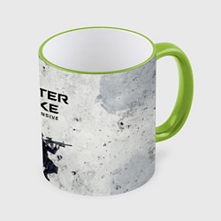 Кружка 3D COUNTER TERRORIST CS GO Z, цвет: 3D-светло-зеленый кант
