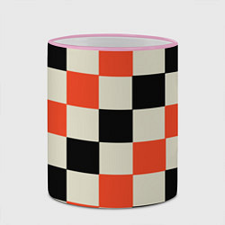 Кружка 3D Образец шахматной доски, цвет: 3D-розовый кант — фото 2