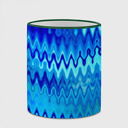 Кружка 3D Синий-голубой абстрактный узор, цвет: 3D-зеленый кант — фото 2