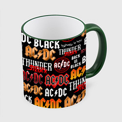 Кружка 3D AC DC LOGOBOMBING, цвет: 3D-зеленый кант