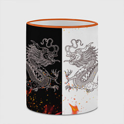 Кружка 3D Драконы Черный и Белый Огонь, цвет: 3D-оранжевый кант — фото 2