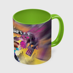 Кружка 3D MINECRAFT МАЙНКРАФТ Z, цвет: 3D-белый + светло-зеленый