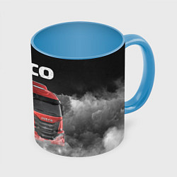 Кружка 3D Iveco truck, цвет: 3D-белый + небесно-голубой