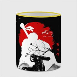 Кружка 3D Берсерк силуэт Гатса, цвет: 3D-желтый кант — фото 2