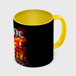 Кружка 3D ACDC HELLS BELLS, цвет: 3D-белый + желтый