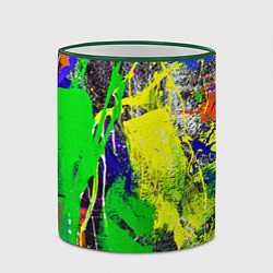 Кружка 3D Брызги красок Grunge Paints, цвет: 3D-зеленый кант — фото 2