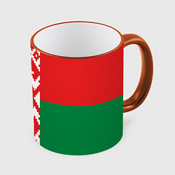 Кружка 3D Белоруссия, цвет: 3D-оранжевый кант