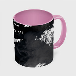 Кружка 3D BON JOVI БОН ДЖОВИ, цвет: 3D-белый + розовый