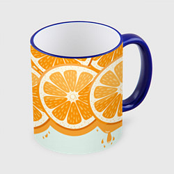 Кружка 3D АПЕЛЬСИН ORANGE, цвет: 3D-синий кант