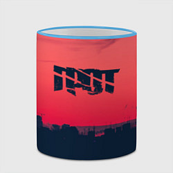 Кружка 3D ГРОТ ЛОГО НА ФОНЕ ЗАКАТА, цвет: 3D-небесно-голубой кант — фото 2