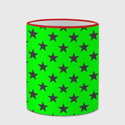 Кружка 3D Звездный фон зеленый, цвет: 3D-красный кант — фото 2