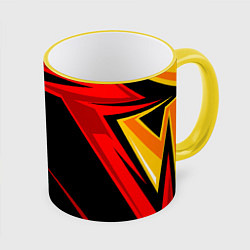 Кружка 3D Уникальные линии, цвет: 3D-желтый кант